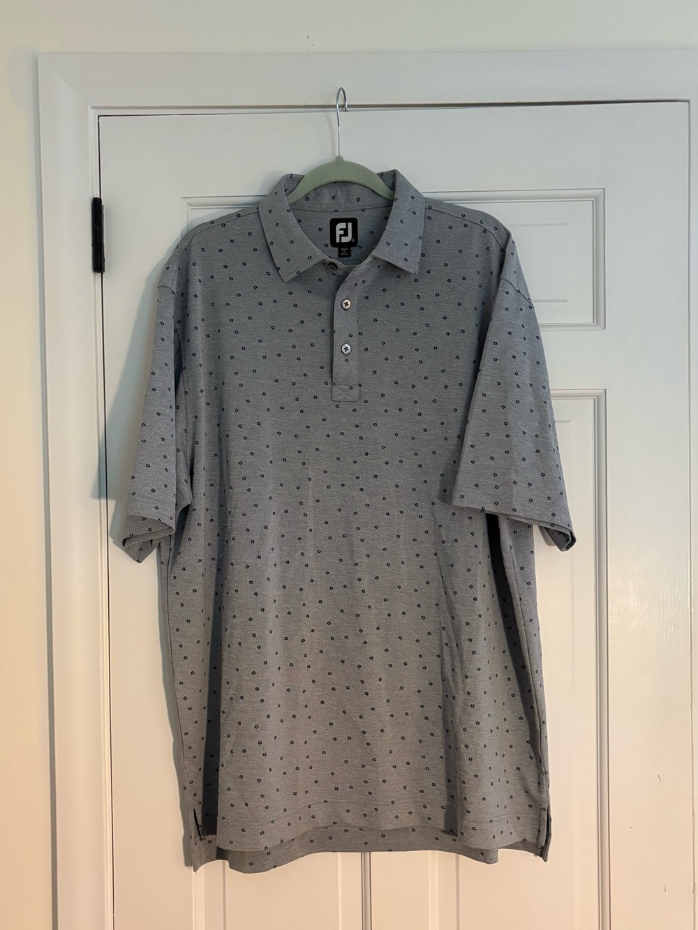 FootJoy Light Gray Polo with Small Dot Pattern